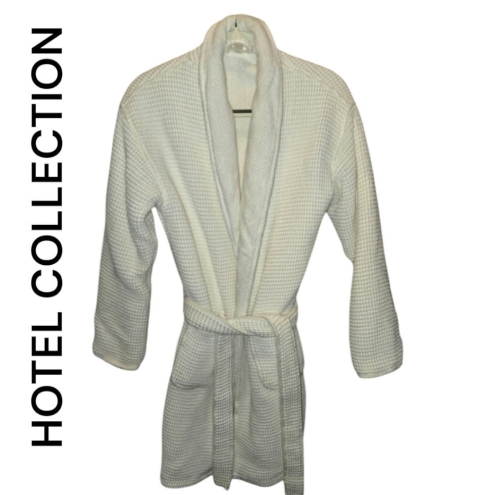 Hotel Collection White Waffle Shawl Collar Robe